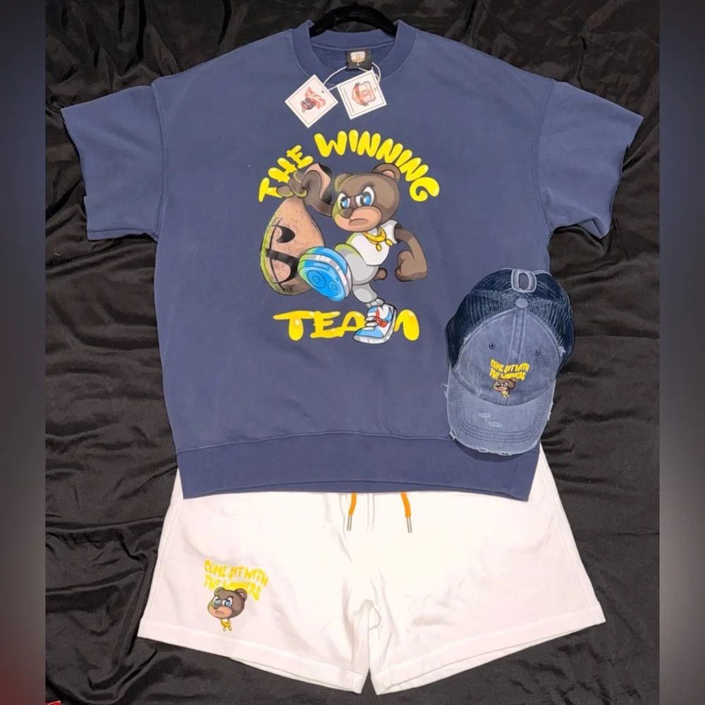 🏆THE WINNING TEAM🏆 Navy/maize Graphic Sweatshirt Design - Picture 3 of 5